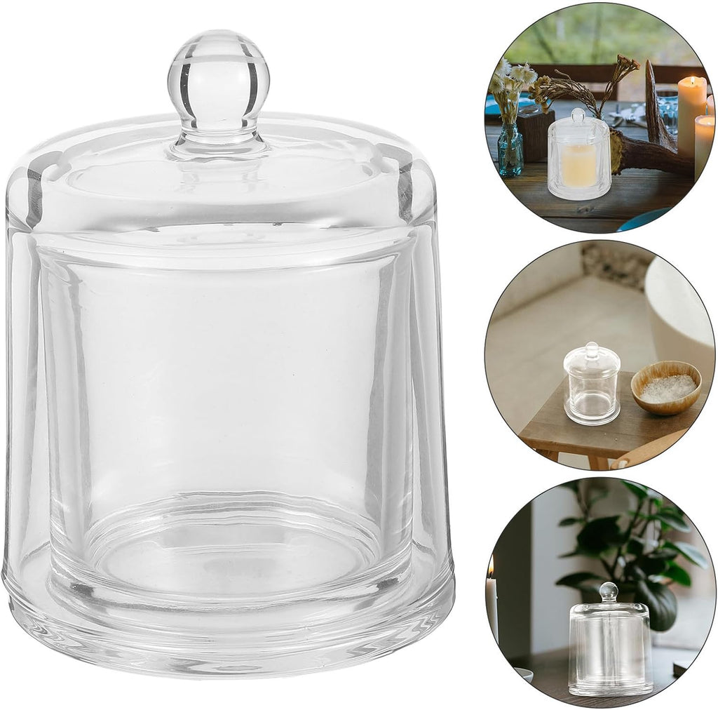 Didiseaon Glass Candle Holder 390ml with Windproof Cover and Protective Case, Elegant Crystal Design Votive Cup for Outdoors and Event Setting, Stylish Longterm Reliability Candleholders