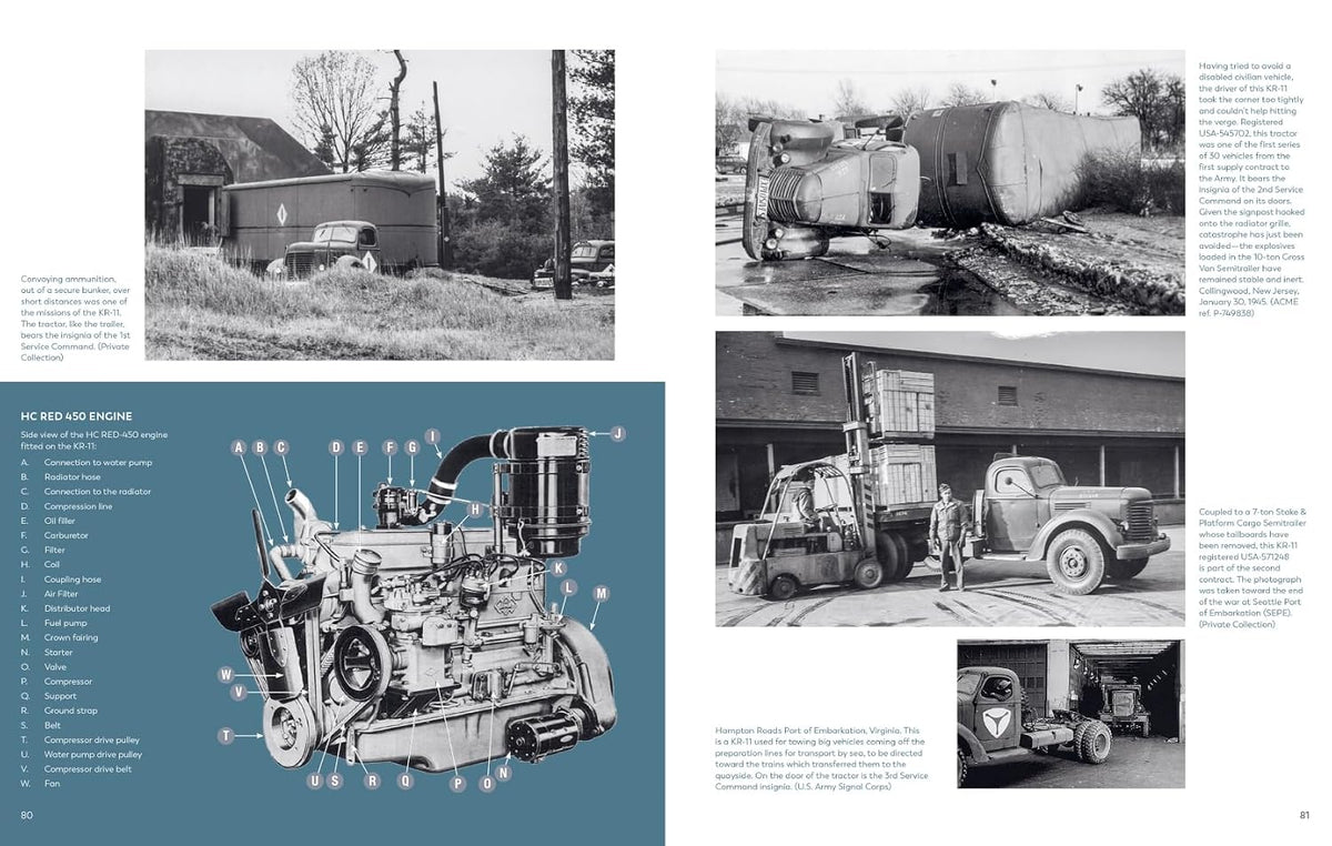 u.s. army tractor trucks and semitrailers (casemate illustrated, side view
