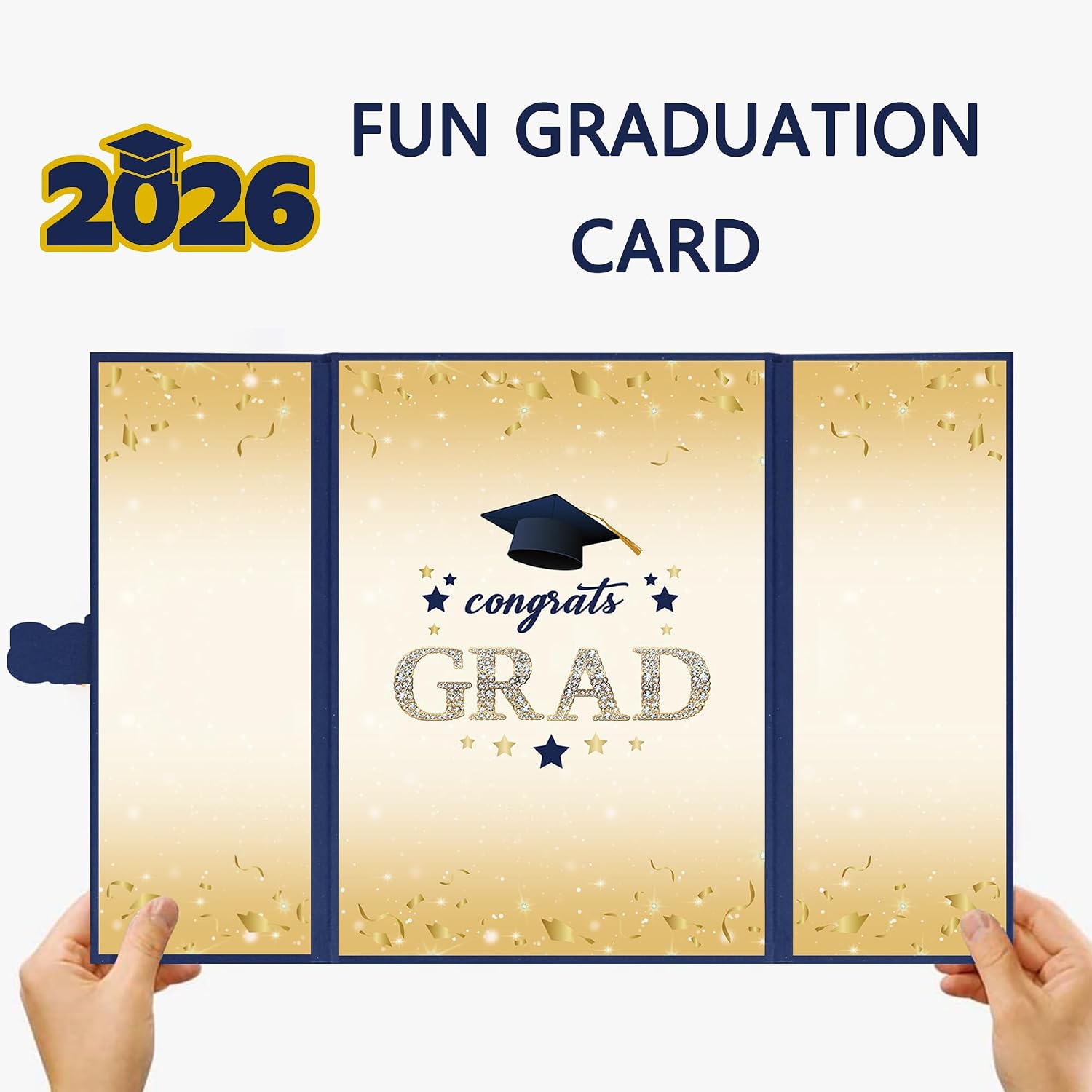 Vlipoeasn 2026 Graduation Guest Book Alternative, Blue Gold Class of 2026 Graduation Party Decorations, Graduation Signature Book for 2026 College High School, Unique Graduation Gifts for Friends