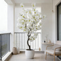 bincue artificial white cherry blossom tree fake tree, main product view