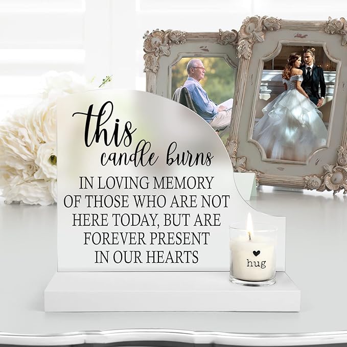 Wedding Remembrance-Sympathy Gifts Memorial Candle - Gifts for Loss of Loved One Sign - Wedding Memorial Sign - In Memory of Wedding Decor