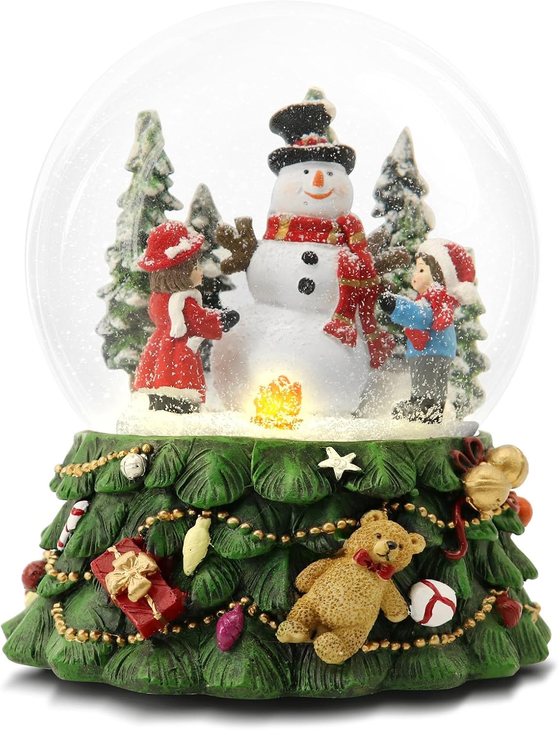 8.25 Inch Height Christmas Snow Globe with Light up Musical Snowflakes Holiday Decoration, Snowman Oversized Resin Snowglobes, Christmas Holiday Decor.