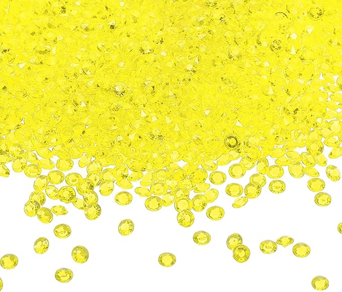 PATIKIL 10000 Pcs Wedding Table Scatter Confetti Crystals 4.5mm Acrylic Diamonds Vase Fillers Gems for Table Centerpiece Decorations Party Vase Beads, Light Yellow