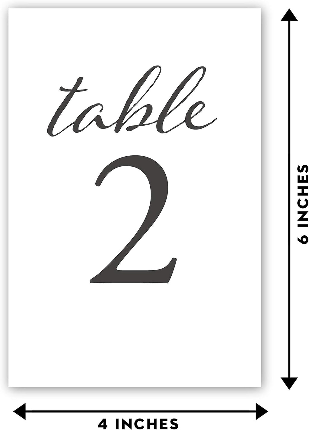 Black Wedding Table Numbers, 1-25, Centerpiece Decorations, Double Sided 4x6, Numbers and Head Table Card Included