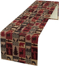 Retro Rustic Bear Table Runner, Wild Bear Cabin Pine Farmhouse Table Runner for Bedroom Kitchen Living Room Vintage Country Style Lodge 13x108 Inch
