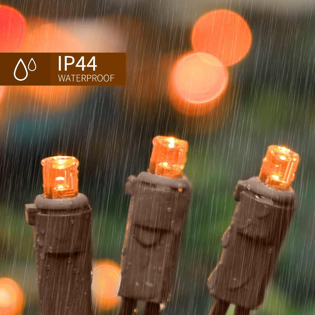 LAMPHOME Orange Thanksgiving Mini Lights, 21.6FT100 LED Autumn Fall String Lights,Connectable 120V Plug in for Outdoor Indoor Garden Party Halloween Christmas Xmas Tree Lights Yellow Decor
