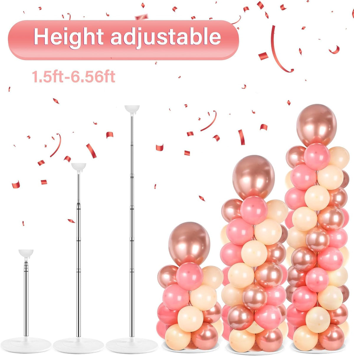 2 sets adjustable balloon column stand kit with, side view