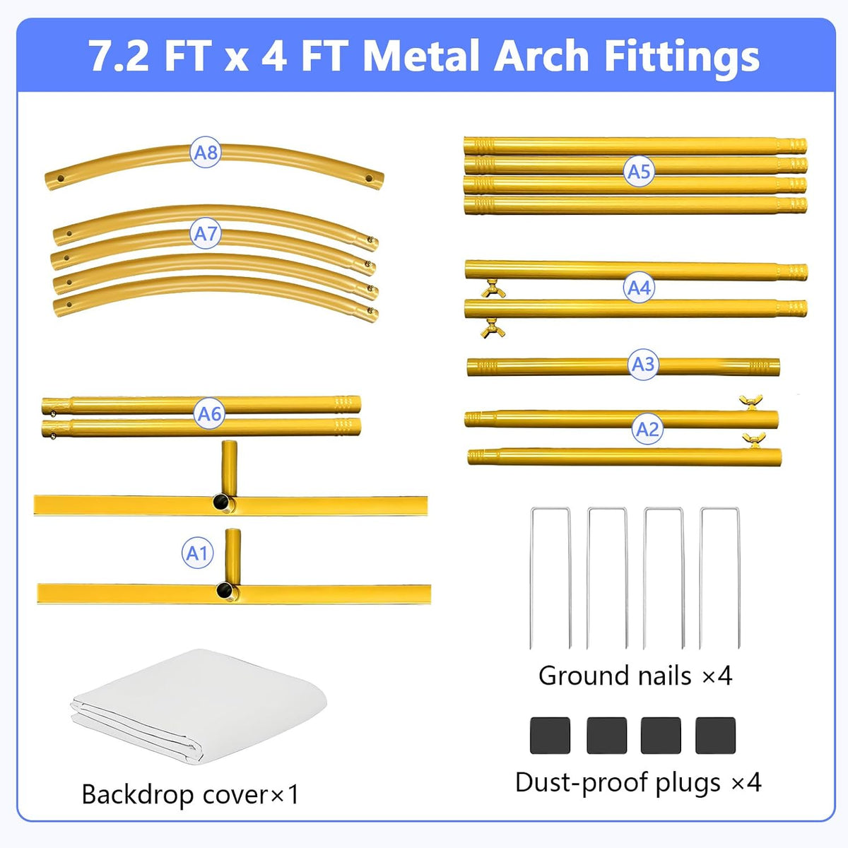 hemmotop metal arch backdrop stand and cover set, view 9