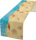 Sea Turtle Table Runner Marine Life Starfish Nautical Blue Green Ocean Theme Kitchen Table Decorations for Indoor Outdoor Home Party Decorations 13 * 70 Inch