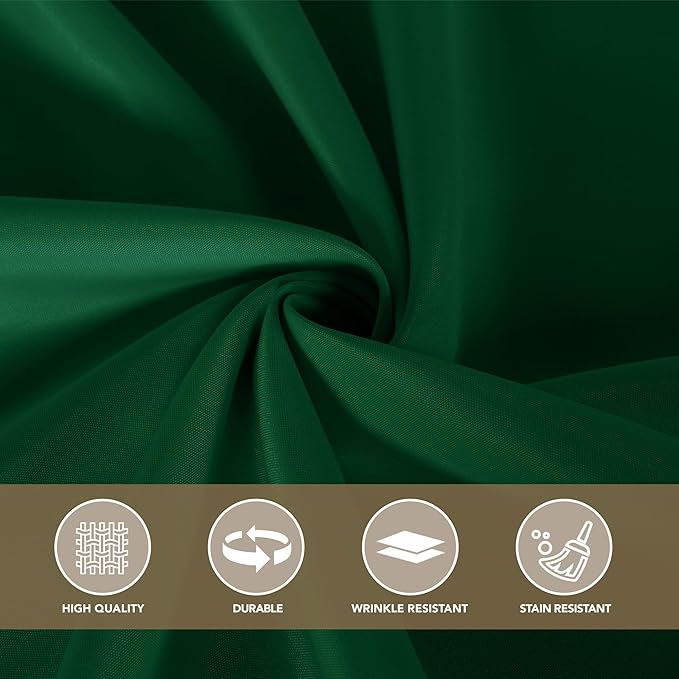 sancua Square Tablecloths 54x54 Inch Hunter Green - Fabric Table Cloth for Square or Round Tables, Washable Polyester Table Cover for Christmas Dinner, Holiday Party, Decorative Display Tables