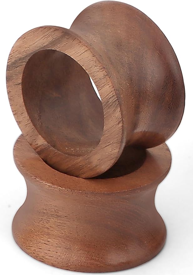 Wooden Napkin Rings Set of 12 Fall Decor for Home Round Acacia Wood Napkin Holders for Dining Table Settings Wood Napkin Ring Rustic Table Décor for Weddings, Parties, and Everyday Use - CLEENTABLE