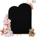 Wedding Arch Covers Arch Backdrop Cover Arch Stand Covers 7.2FT 6FT Set of 2 Arch Cover Spandex Fabric Stretchy Backdrop for Wedding Birthday Party Decoration Baby Shower (Black, Cover Only)