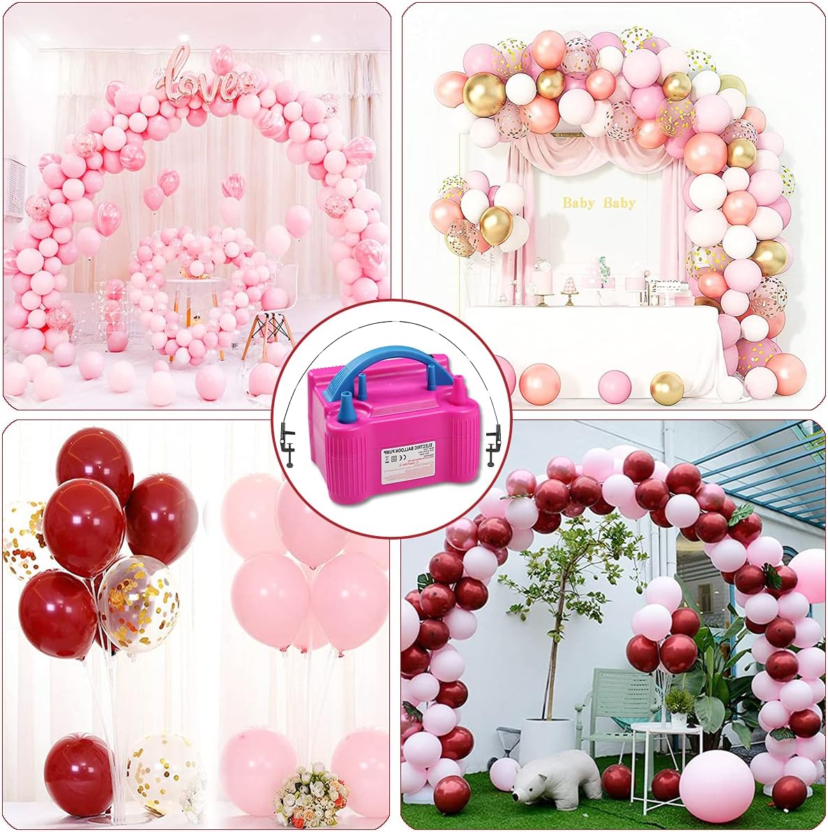 balloon arch kit and balloon pump electric, 12ft, package contents