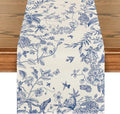 Artoid Mode Monochrome Sketch Birds and Flowers Spring Table Runner, Seasonal Summer Fall Kitchen Dining Table Decoration for Home Party Decor 13x48 Inch