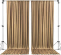 AK TRADING CO. 10 feet x 10 feet Beige Polyester Backdrop Drapes Curtains Panels with Rod Pockets - Wedding Ceremony Party Home Window Decorations