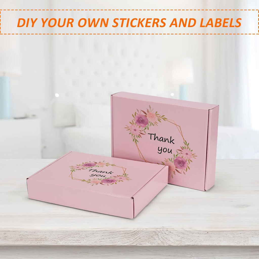 HORLIMER 11x8x2 inches Shipping Boxes Set of 25, Pink Corrugated Cardboard Gift Box for Packing, Mailing, Small Business