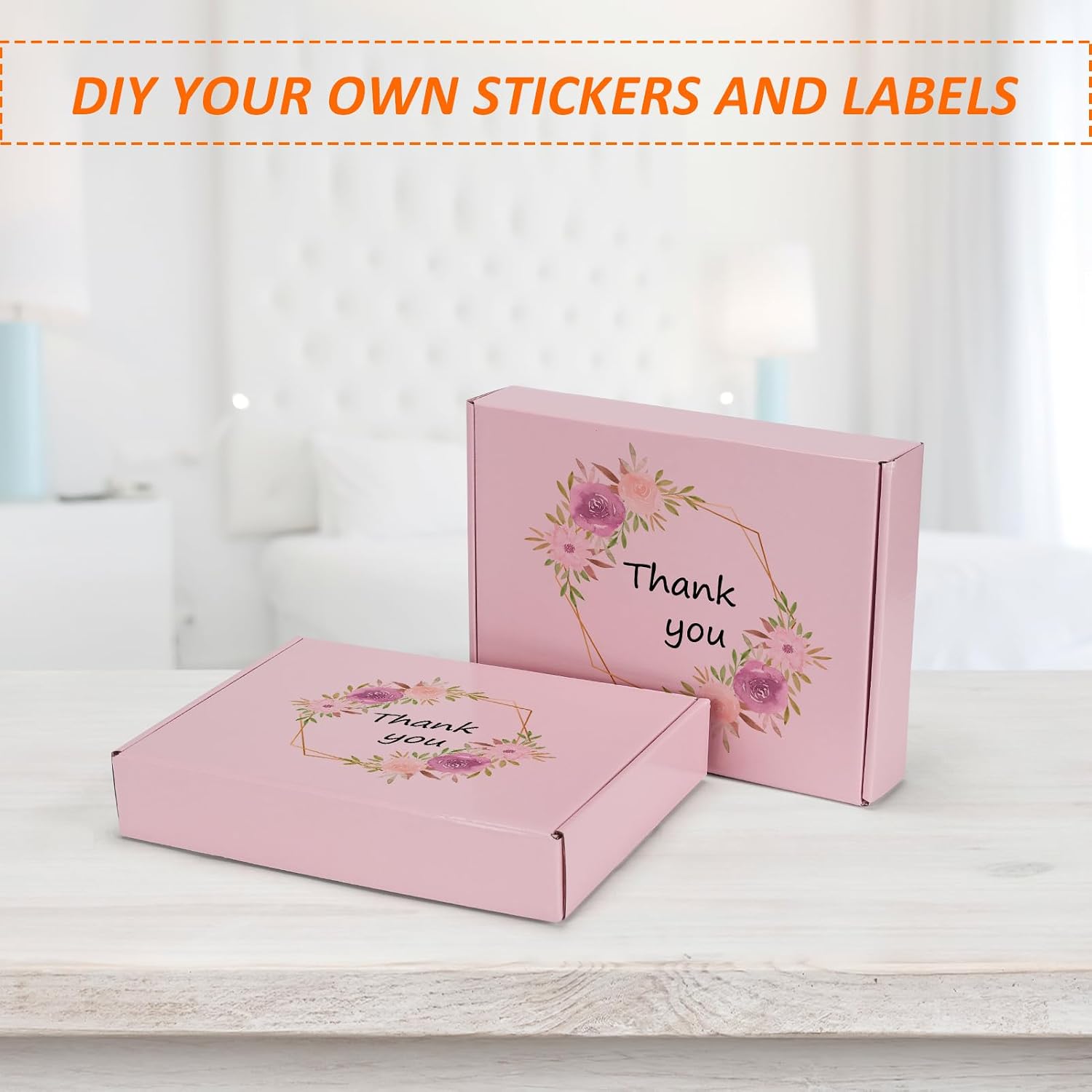 HORLIMER 11x8x2 inches Shipping Boxes Set of 25, Pink Corrugated Cardboard Gift Box for Packing, Mailing, Small Business