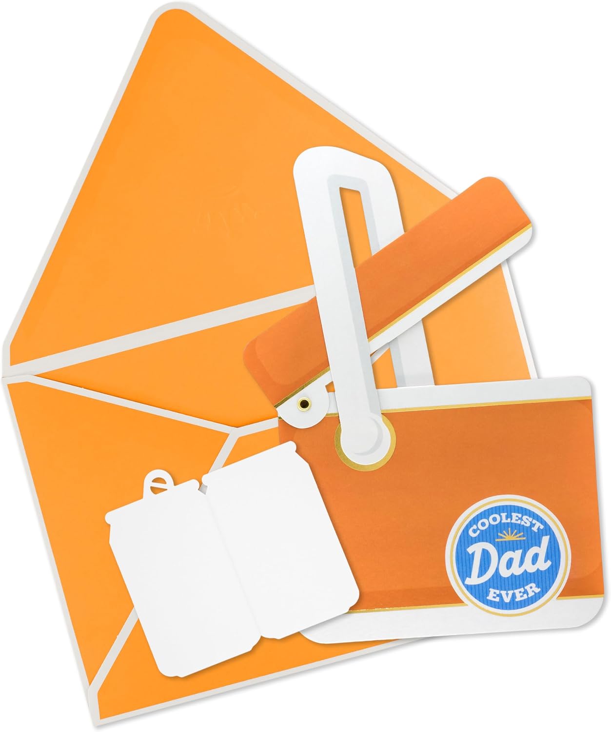 Hallmark Paper Craft Father's Day Card with Mini Card (Coolest Dad Ever, Orange Cooler) for Dad, Uncle, Grandpa, Brother