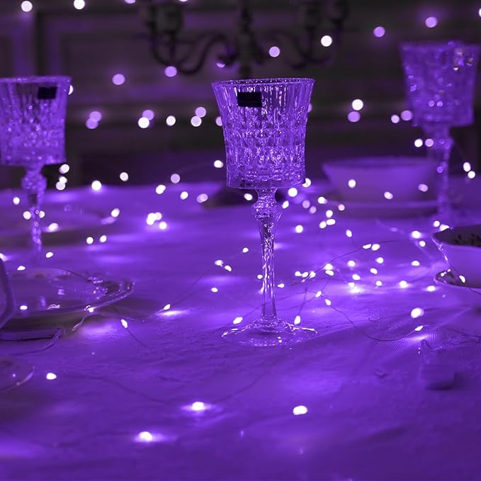 HXWEIYE 6 Pack Purple Fairy Lights Battery Operated, 7ft 20LED Mini Fairy String Lights Mason Jar Lights, Waterproof Firefly Starry Lights for DIY Wedding Party Bedroom Patio Christmas Décor