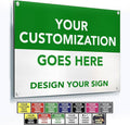 Custom Outdoor Metal Signs: Personalized Aluminum Business Signs, Waterproof, White Aluminum (Green & White, 42x28 In)