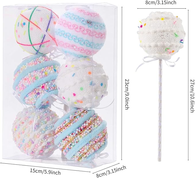 LANGXUN 6pcs Lollipop Candy Land 2025 Xmas Birthday Party Wedding Suppiles Decoration, Hanging Candy Cane Christmas Tree Décor, Christmas Decorative Hanging Ornaments Crafts