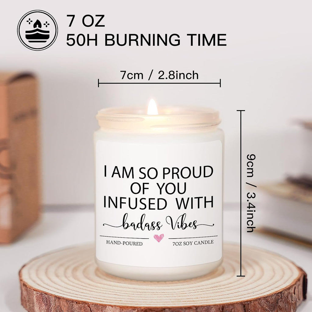 Funny Congratulations Candle, Congratulations Gifts for Women, Proud of You Gifts, Promotion Gift, Badass Gift for Women, Men, College Graduation, Divorce, New Job, Congrats Presents for Her Friend