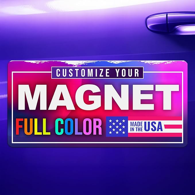 12"x24" Custom Magnet Signs in Full Color for Business and Advertising, 30 mil Customized Vinyl Car Magnets, Personalized Magnetic Sheets for Company Storefront & Vehicles, 1-Pack (Rounded Corners)
