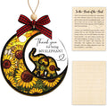 Elephant Ornament, Friendship Ornament with Story Card, Friendship Birthday Gifts for Women, Birthday Presents for Best Friends Sister, Sunflower Moon Elephant