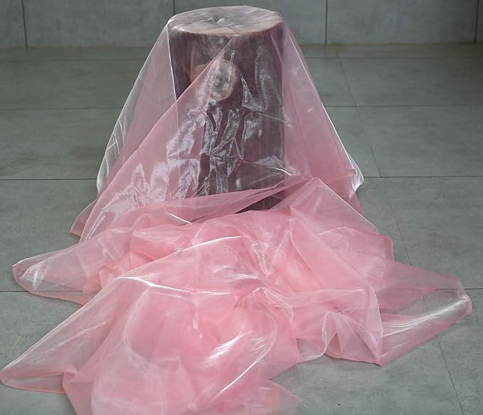 MDS Pack of 50 PCS Organza Chair Sashes Wider Dining Chair Bows Ribbon Tie Back for Wedding Party Birthday Bridal Shower Reception Event Banquet Home Chair Cover Decoration - Blush Pink