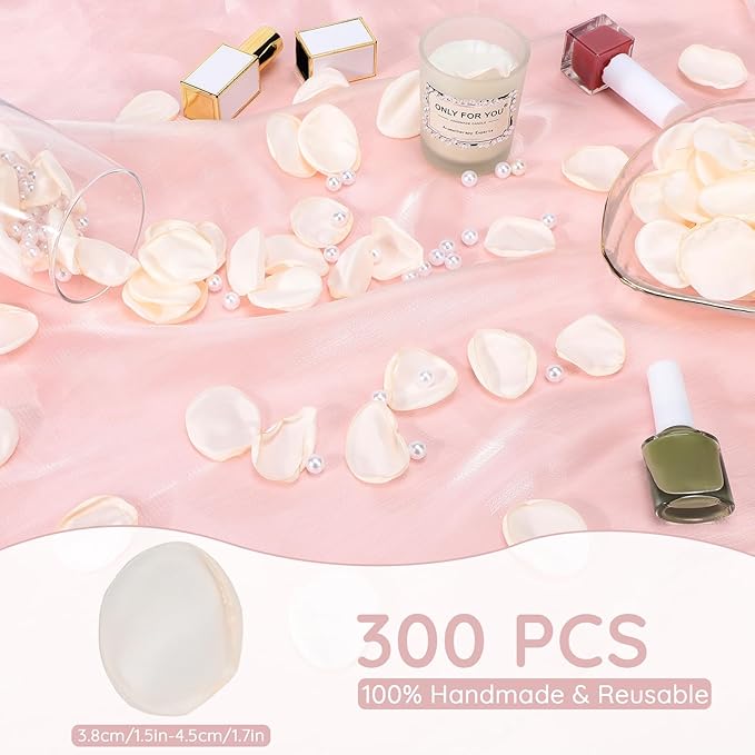 SUREAM Flower Petals for Wedding, 300 Pcs Fake Rose Pedals for Wedding Centerpiece Table Decorations, Flower Girl Basket, Romantic Night, Aisle Decorations for Wedding Ceremony(Ivory)