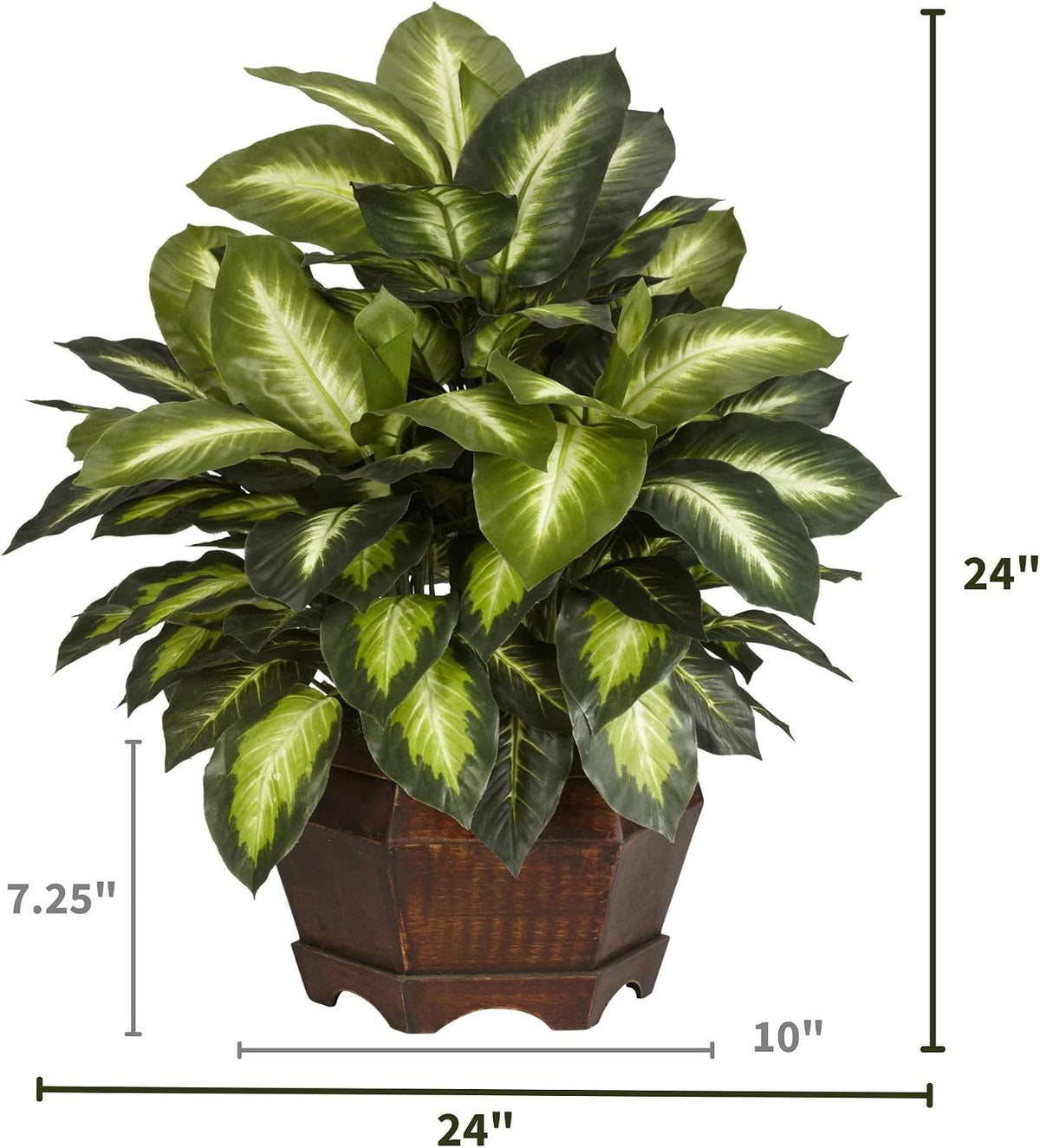 nearly natural 24 in artificial golden dieffenbachia plant shown in use