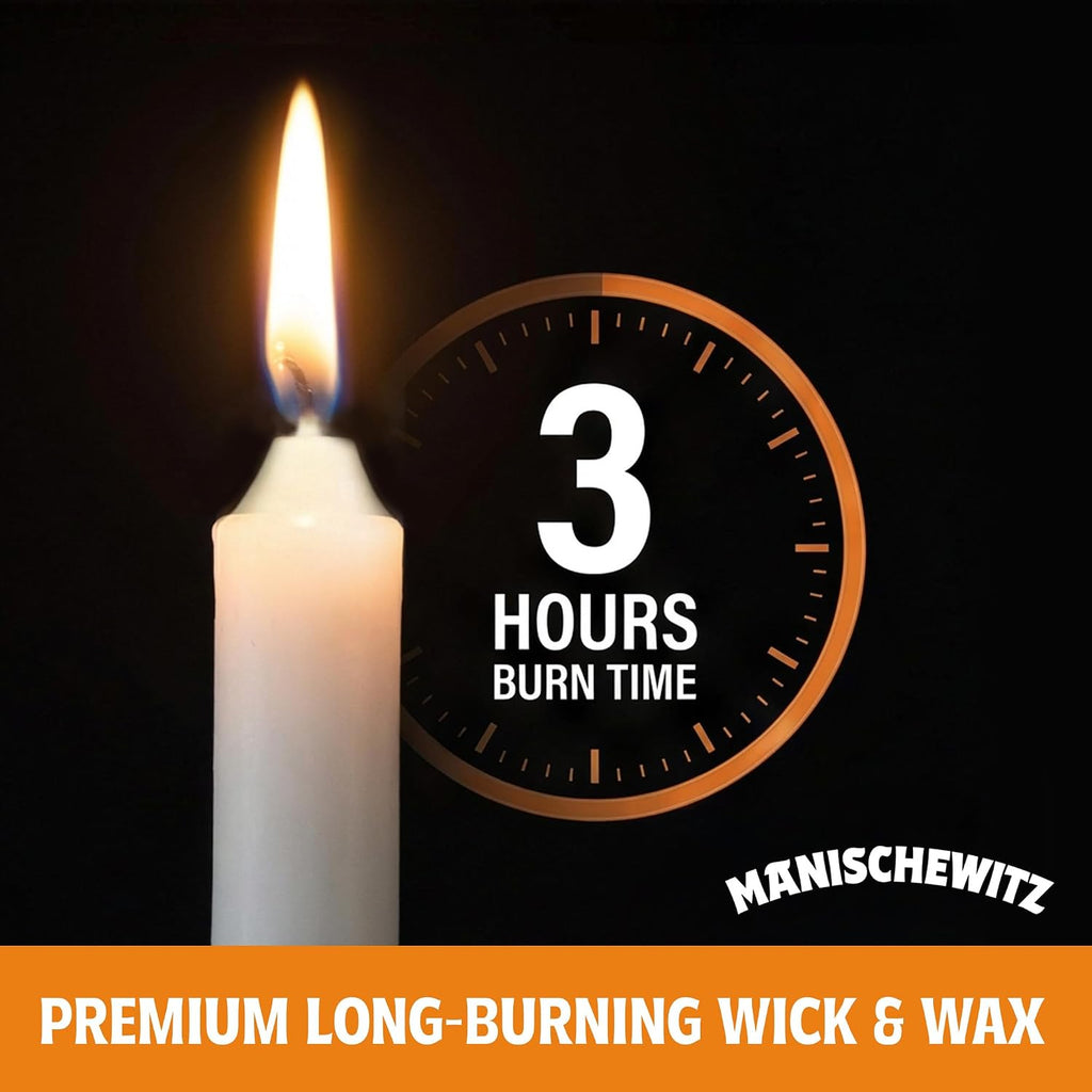 Manischewitz Shabbat Candles 72 Count | Burns for 3 Hours, Fits Standard Candlestick Holders, Perfect for Shabbos and Holidays