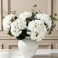 real touch white faux hydrangea and eucalyptus, floral, main product view