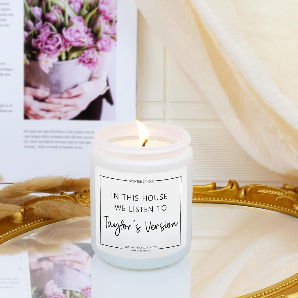 Taylor Inspired Gifts, Cool Fan Gifts for Women Adult, Birthday Candle for Swifties Besties, Natural Soy Wax Lavender Candle Room Decor, Themed Gift Ideas for Christmas Graduation Retirement