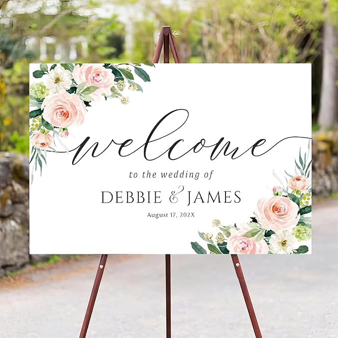 Personalized Wedding Welcome Sign, Welcome To Our Wedding Sign, Blush Pink Wedding Sign, Wedding Welcome Sign, Wedding Sign, Blush Pink Wedding Decor, Blush Pink Wedding Decorations