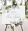 Welcome To Our Wedding Sign, Welcome To Our Wedding Sign With Stand, Custom Greenery Wedding Welcome Sign - Elegant Eucalyptus Wedding Welcome Sign