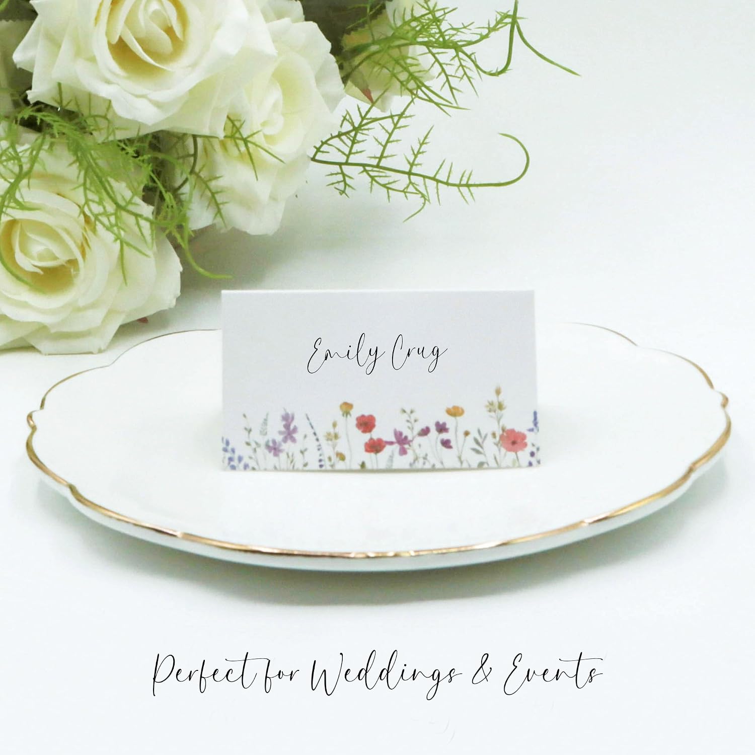 Place Cards for Table Setting Name Cards for Wedding Reception Bridal Shower Seating, Set of 50