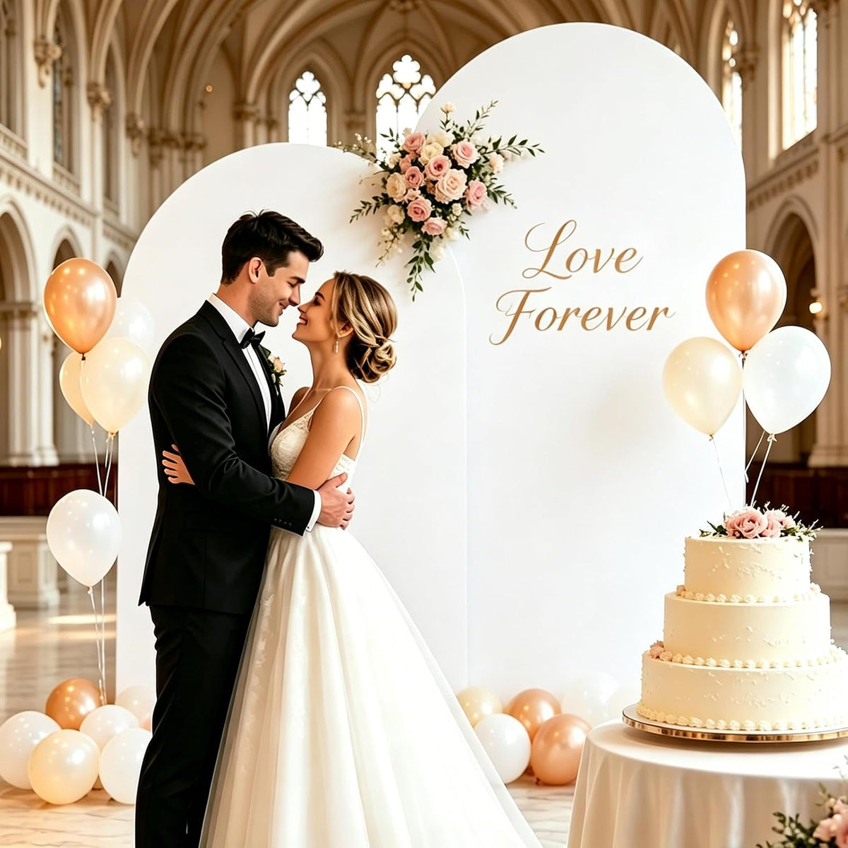 2 Pack Arch Backdrop Stand and Cover Set(7.2FT/6FT) Balloon Arch Stand