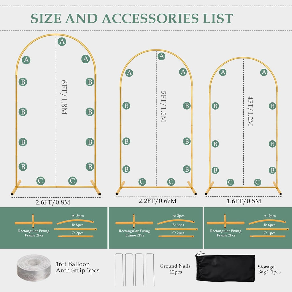 wellsign 6ft 5ft 4ft wedding arch backdrop stand, close-up detail