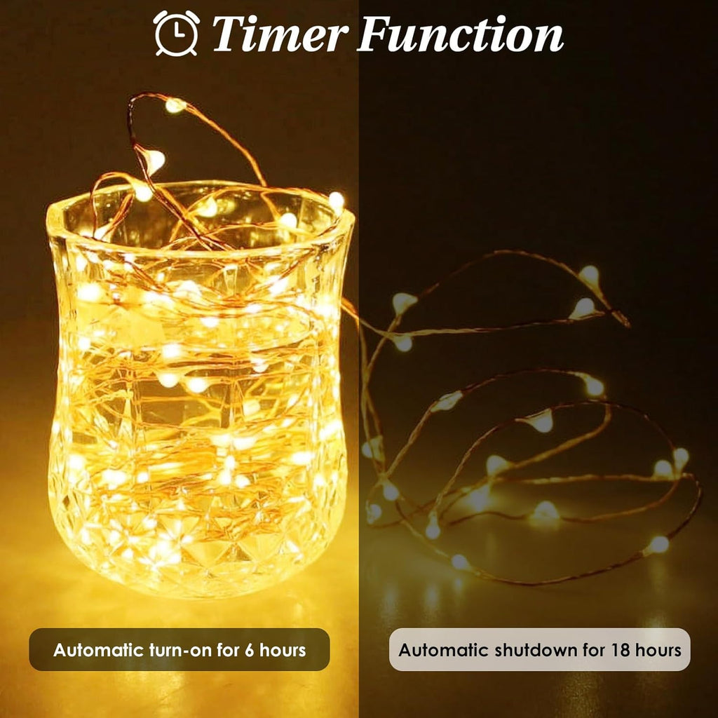 4Pack 80FT 240LED Fairy Lights Battery Operated with Remote & Timer | 8 Modes Twinkle String Lights Battery Powered Indoor Outdoor Waterproof for Bedroom Wedding Classroom Christmas Décor, Warm White