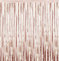 Metallic Tinsel Champagne 2 Packs of 3ftX8ft Foil Fringe Curtains for Birthday Party Photo Backdrop Decoration by CCINEE