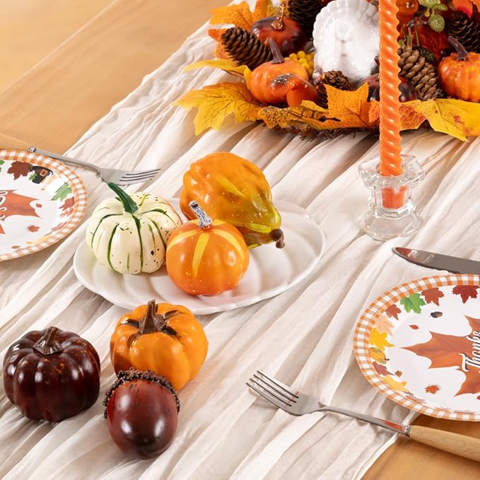 Ivory White Cheesecloth Table Runner Fall Table Runner Boho Gauze 120 Inches White Cheese Cloth Fall Table Decorations for Thanksgiving Weddings Bridal Baby Shower
