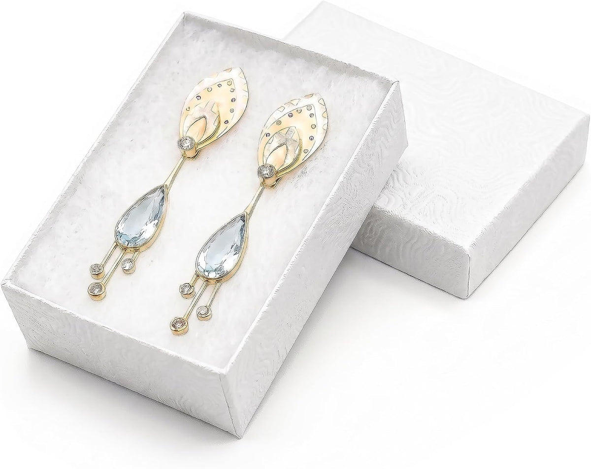 thedisplayguys 100 cardboard jewelry gift boxes with inserts, main product view