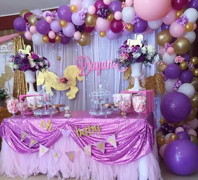 Poise3EHome 2Pcs 2Ft x 8Ft Sequin Backdrop Curtains, Glitter Photography Background, Sequence Xmas Thanksgiving Backdrop (Lavender, 2 pcs-2ftx8ft)