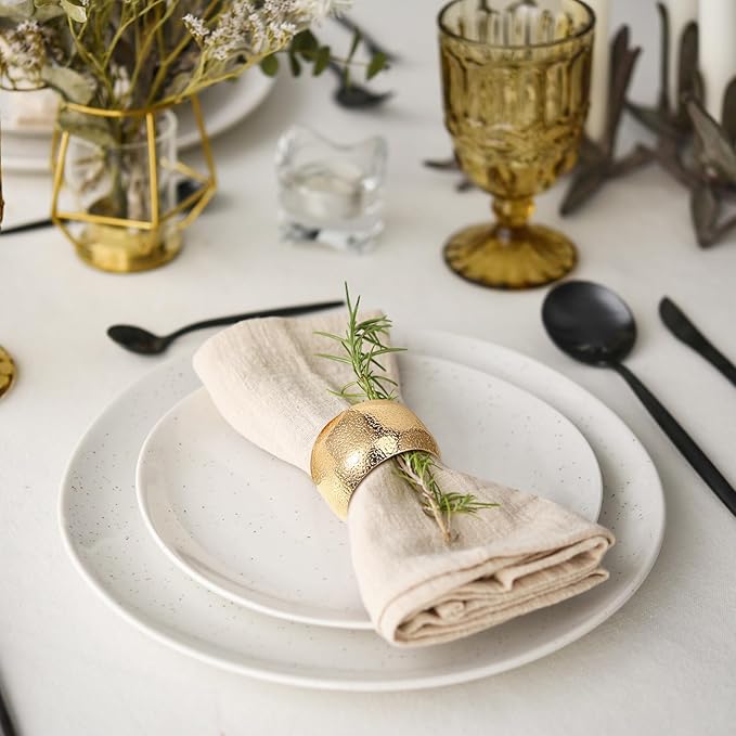 Lallisa Gold Napkin Rings Metal Napkin Ring Holders for Cloth Table Decorations for Wedding Anniversary Birthday Dinners Party of Table Setting(48 Pcs,Classic)