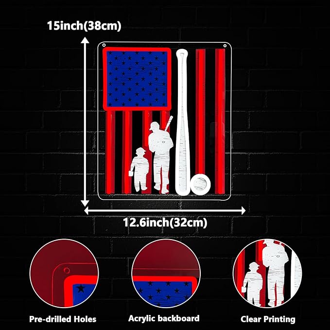 Baseball Neon Sign, Sport Led Neon Light Signs for Wall Decor Baseball Light up Sign Lamp for Dorm Bedroom Party Bar Man Cave Decor Birthday Christmas Gift for Fans Dimmable USB Powered(15"*12.6")