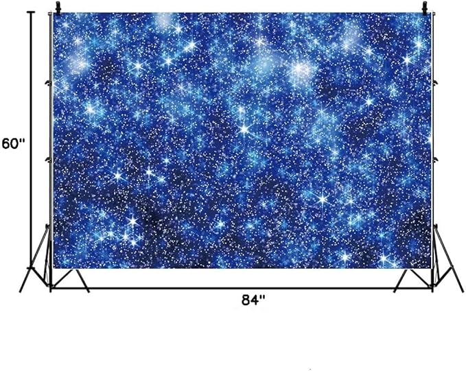 YongFoto Blue Glitter Backdrop 7x5ft Silver Light Spots Navy Blue Sequin Bokeh Photography Background Birthday Bridal Shower Wedding Photography Background Party Banner Decor Portraits Photoshoot