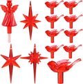 117Pcs Ceramic Christmas Tree Red Cardinal Bird Replacement Lights Bulbs and 1 Angel/3Stars Topper Ornament for Ceramic Tree Décor - Medium Plastic Pegs.