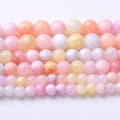 Colorful Rice Topaz Stone Beads Gemstone Round Crystal Energy Jade Beads Stone Beads for Jewelry Making DIY Bracelet Necklace Jewelry Making 1 Strand 15.5inch 31PCS 12MM