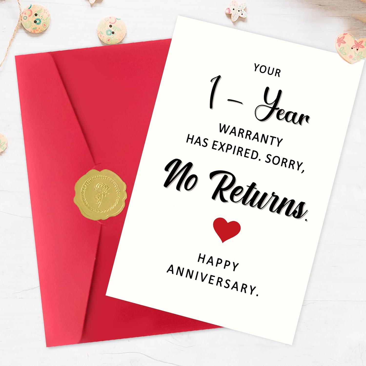 Funny 1st Anniversary Card,1 Year Anniversary Card Gifts for Boyfriend Girlfriend Him Her,One Year Wedding Anniversary Cards Gifts for Husband Wife Women Men Couples